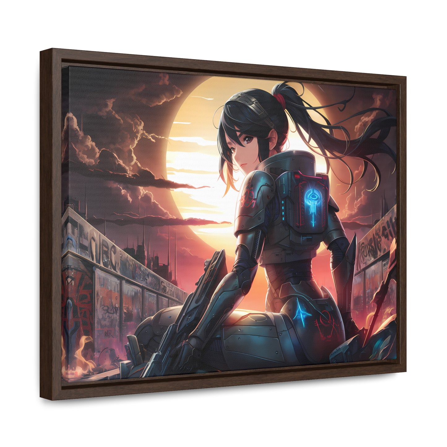 "Sunset Sentinel" - Gallery Canvas Wraps, Horizontal Frame