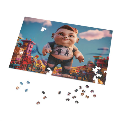 Punk Rock Giant in Toy Town - Jigsaw Puzzle (30, 110, 252, 500,1000-Piece)