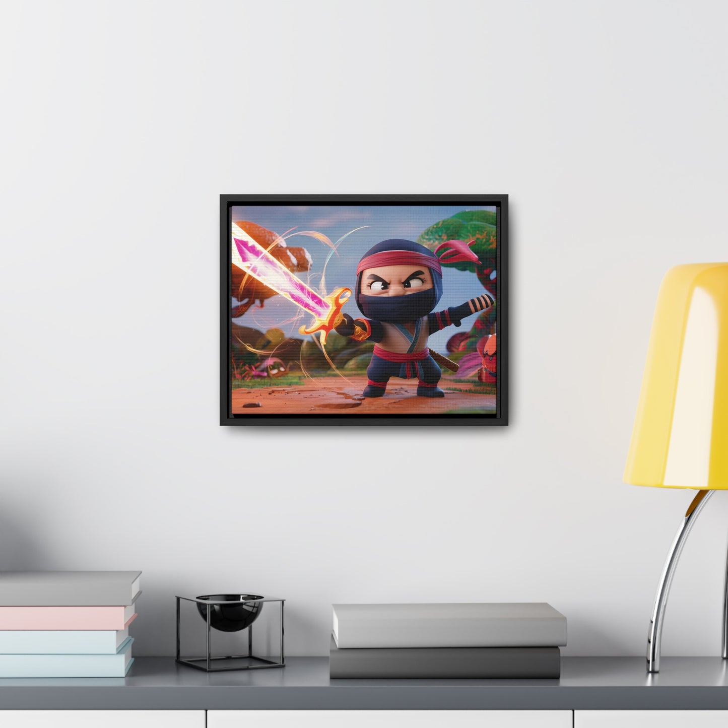 Ninja's Radiant Blade Adventure - Gallery Canvas Wraps, Horizontal Frame