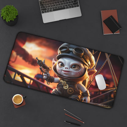 Cute Steampunk Alien Gunner - Desk Mat