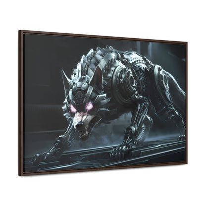 Cybernetic Alpha Wolf - Gallery Canvas Wraps, Horizontal Frame