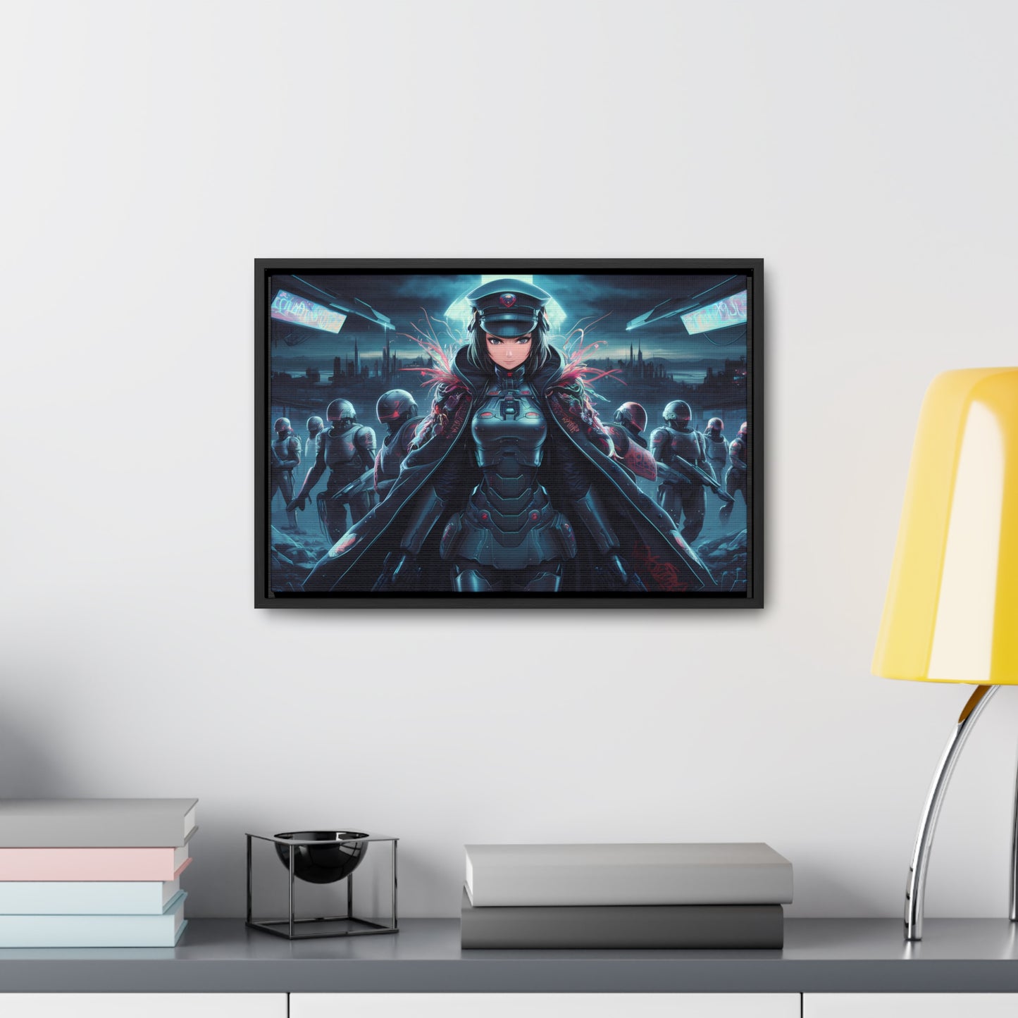 Cybernetic Enforcer: Rise of the Neon Syndicate - Gallery Canvas Wraps, Horizontal Frame