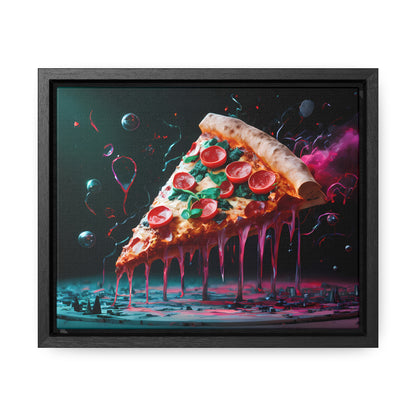 "Cosmic Slice of Pizza Bliss" - Gallery Canvas Wraps, Horizontal Frame