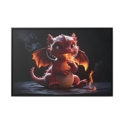 "Baby Dragon's First Flame" - Gallery Canvas Wraps, Horizontal Frame