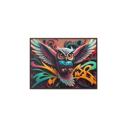 Vibrant Owl Symphony - Gallery Canvas Wraps, Horizontal Frame