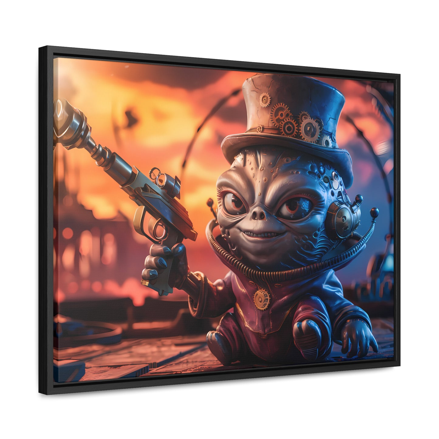 "Clockwork Gunslinger at Dusk" - Gallery Canvas Wraps, Horizontal Frame