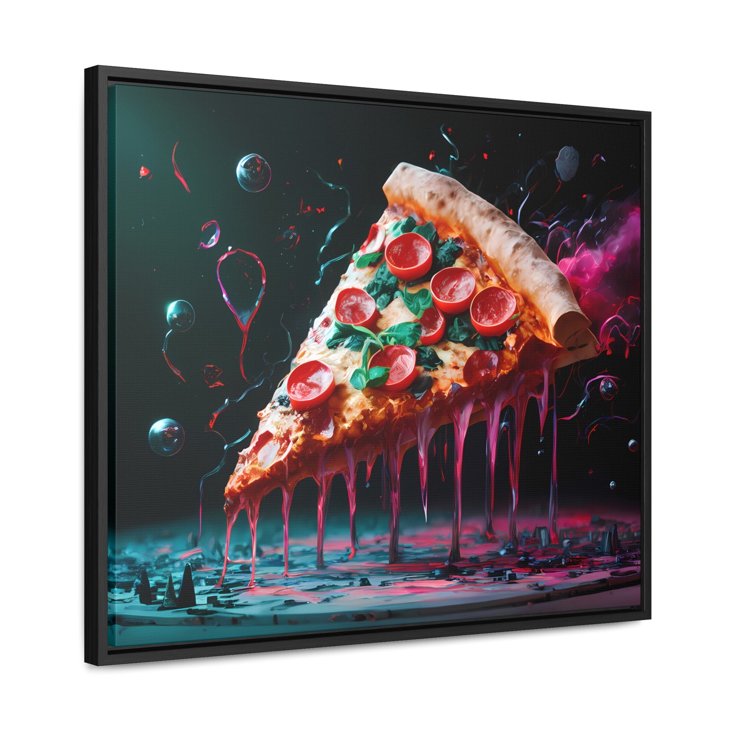 "Cosmic Slice of Pizza Bliss" - Gallery Canvas Wraps, Horizontal Frame