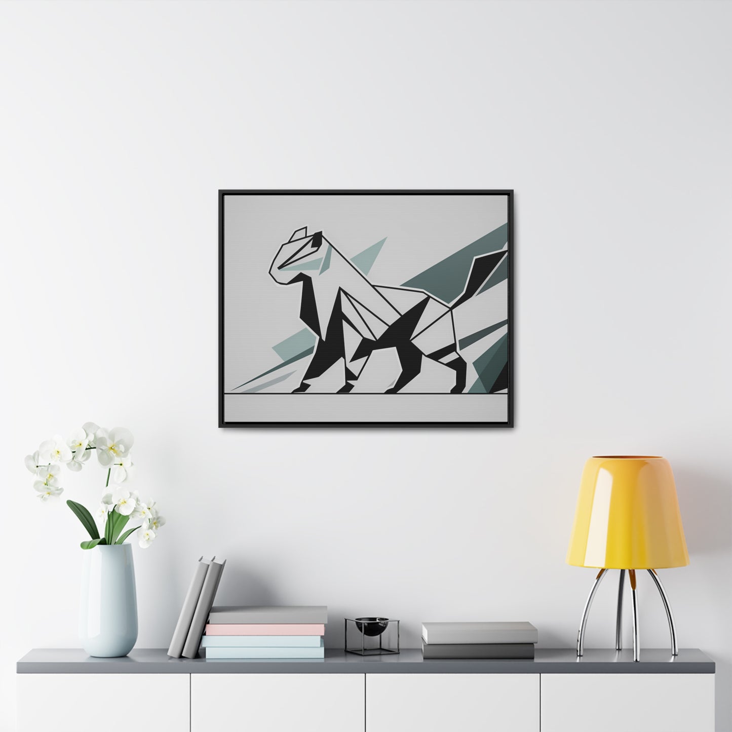 Fractured Feline Form - Gallery Canvas Wraps, Horizontal Frame