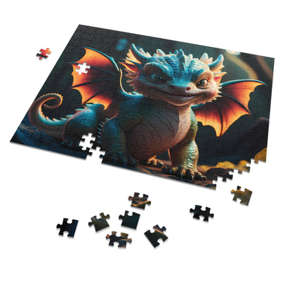 Baby Dragon in Enchanted Forest - Jigsaw Puzzle (30, 110, 252, 500,1000-Piece)