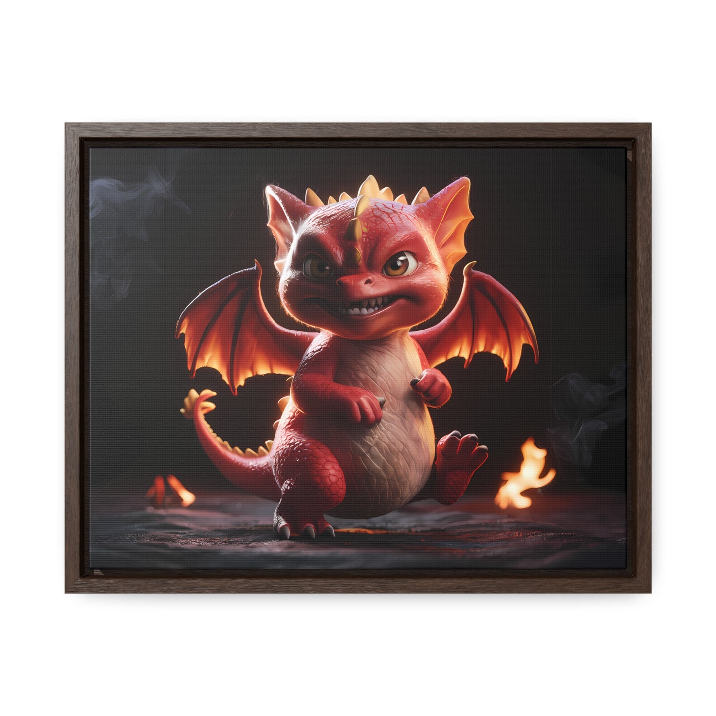 "Fiery Little Guardian" - Gallery Canvas Wraps, Horizontal Frame