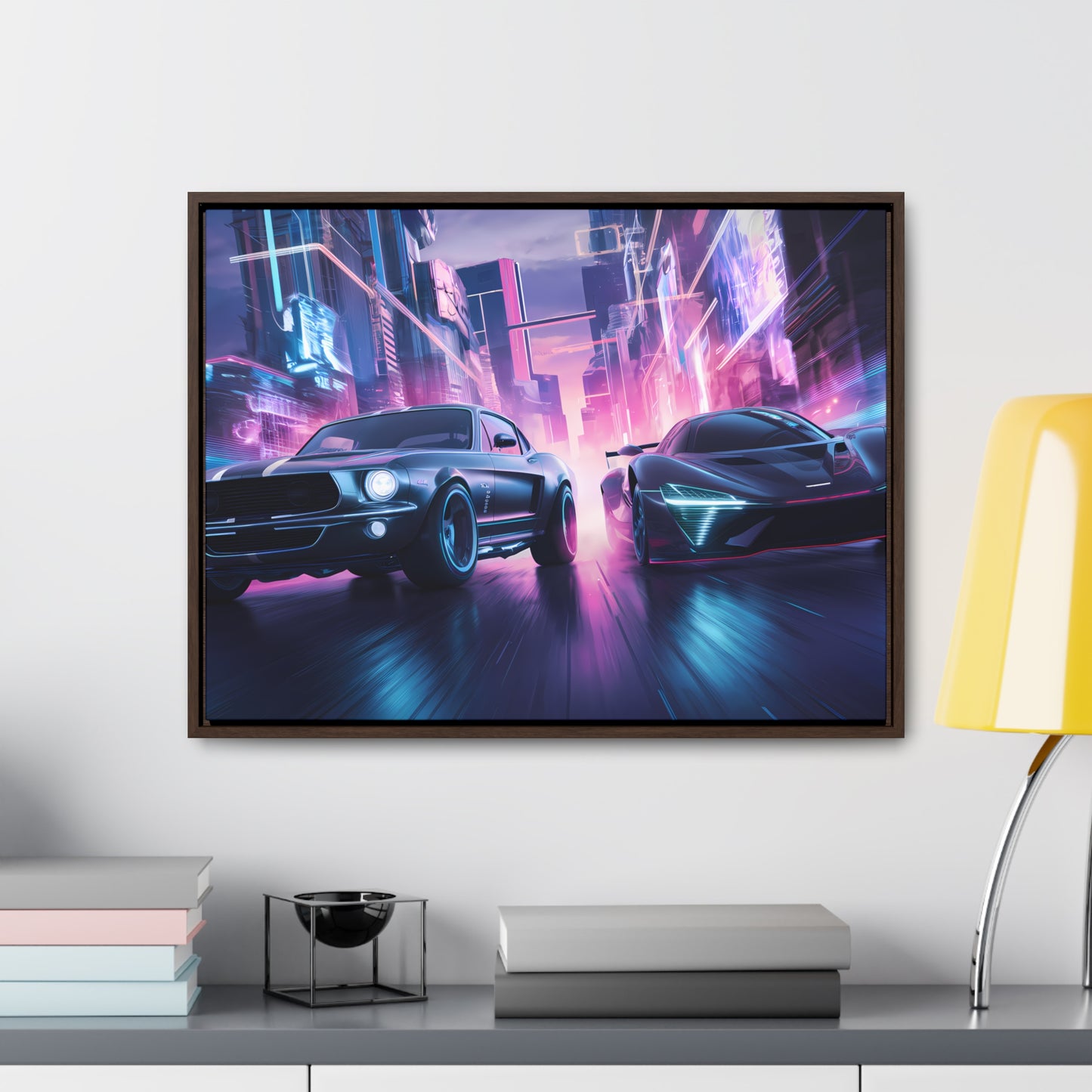 Neon Speed Duel - Gallery Canvas Wraps, Horizontal Frame