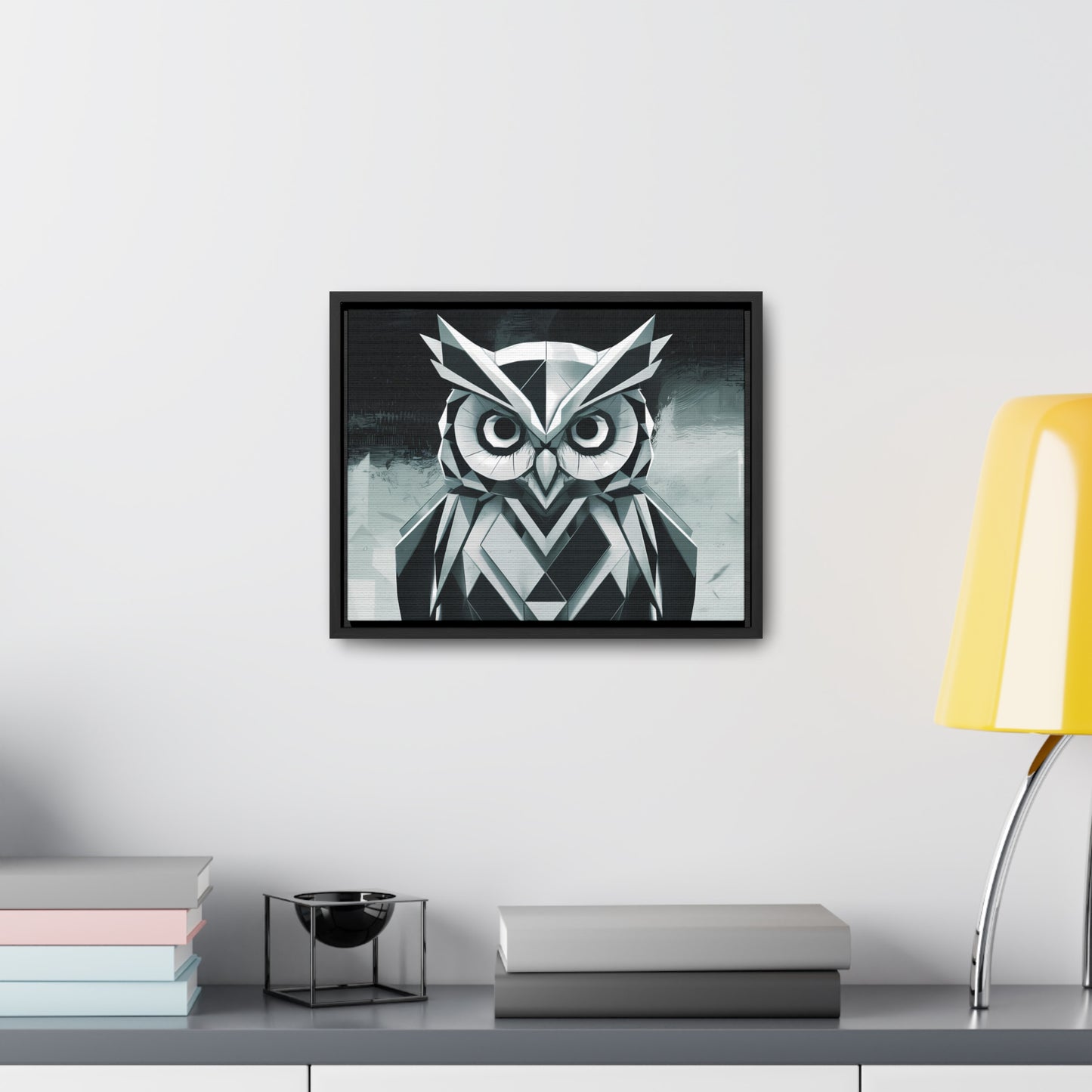 "Geometric Sentinel" - Gallery Canvas Wraps, Horizontal Frame