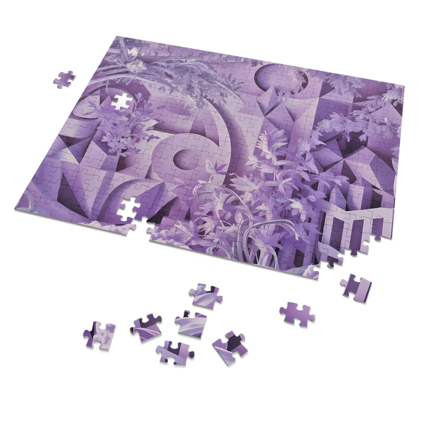 Serenity in Lavender Geometrics - Jigsaw Puzzle (30, 110, 252, 500,1000-Piece)