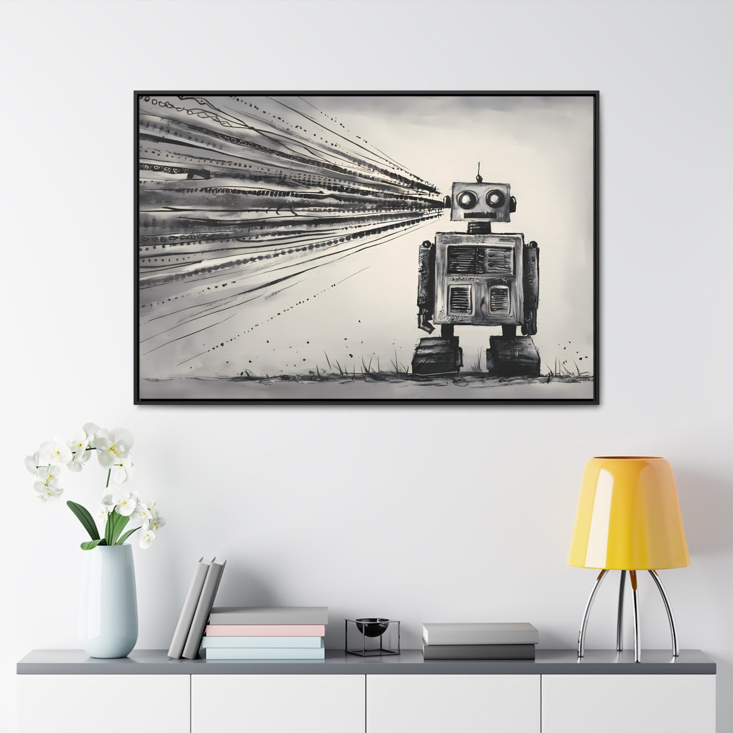 Echoes of the Machine Mind - Gallery Canvas Wraps, Horizontal Frame