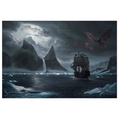 "Dragons Over the Frozen Sea" - Jigsaw Puzzle (30, 110, 252, 500,1000-Piece)