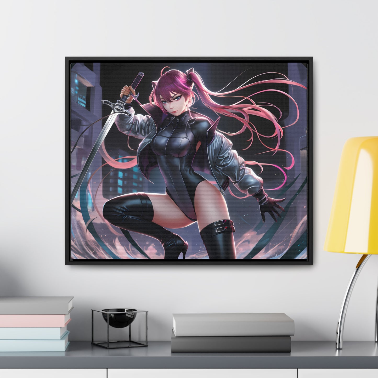 Blade of the Neon Night - Gallery Canvas Wraps, Horizontal Frame