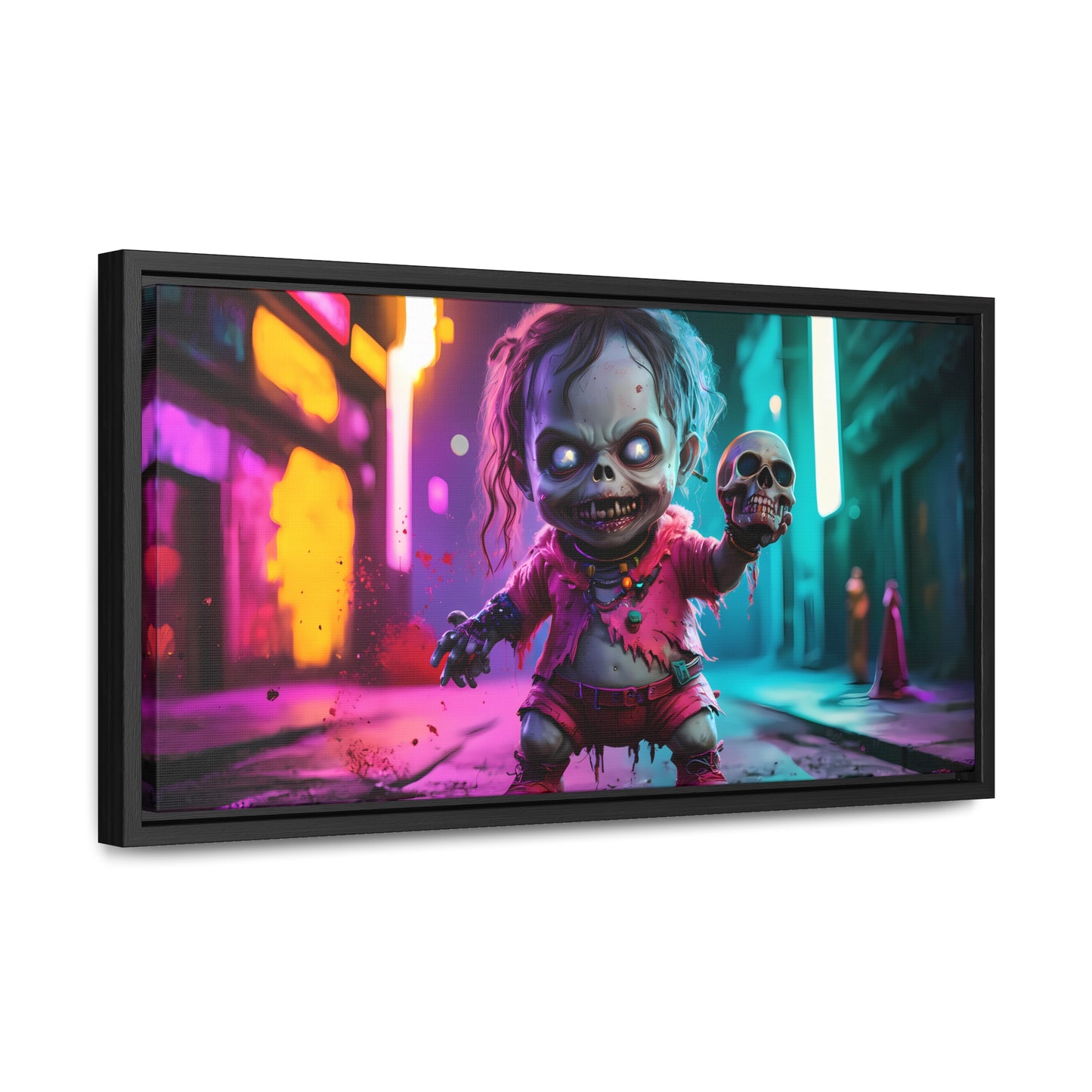 Nightmare in Neon City - Gallery Canvas Wraps, Horizontal Frame