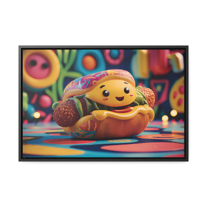 Cheerful Burger Adventure - Gallery Canvas Wraps, Horizontal Frame