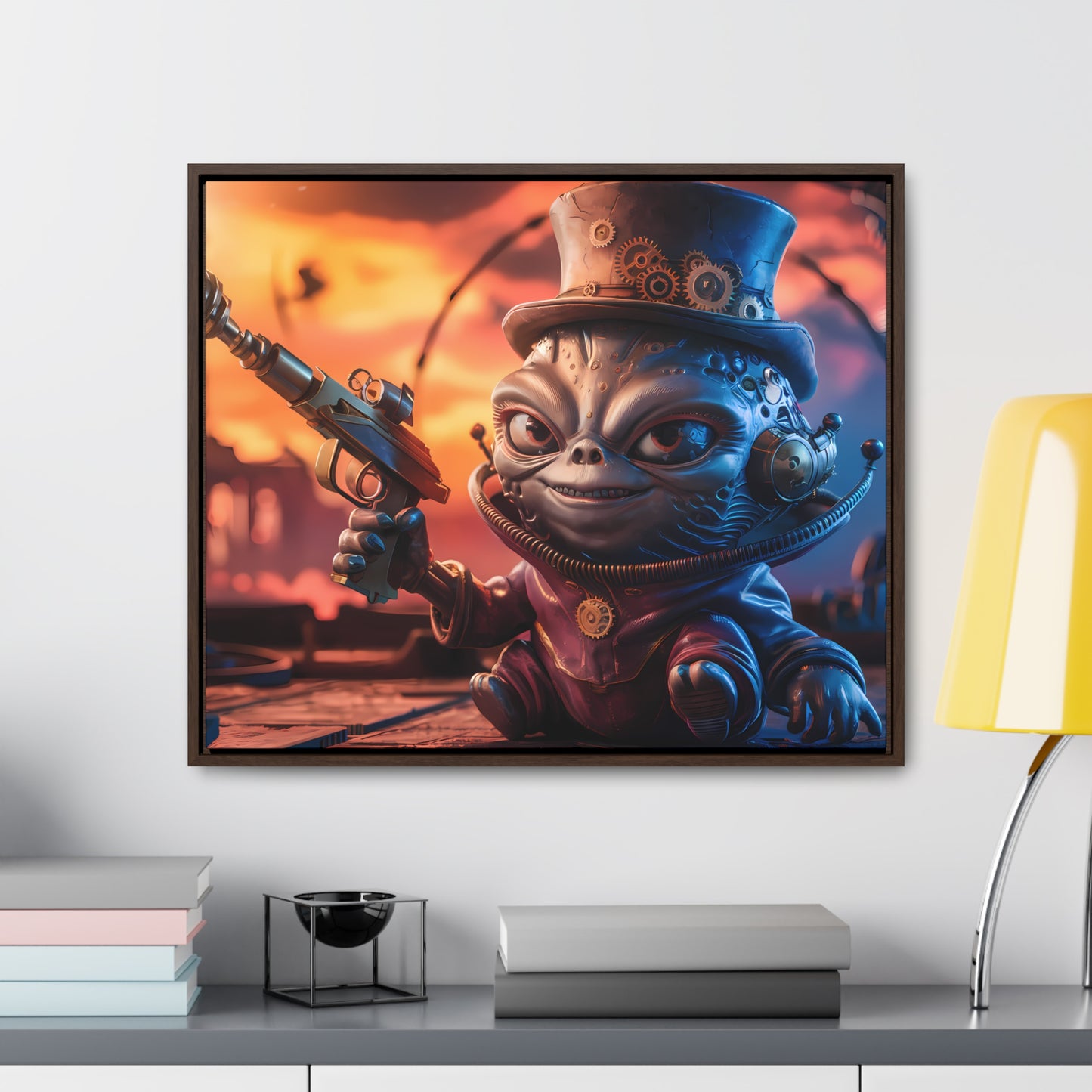 "Clockwork Gunslinger at Dusk" - Gallery Canvas Wraps, Horizontal Frame