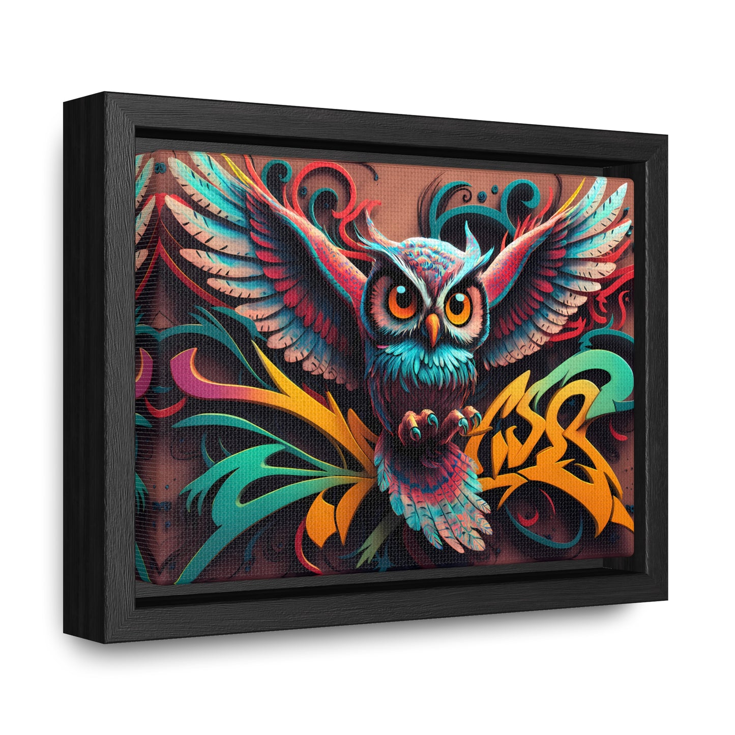 Vibrant Owl Symphony - Gallery Canvas Wraps, Horizontal Frame