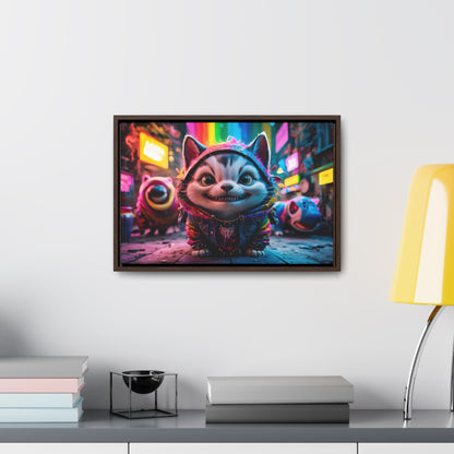 Cyberpunk Alley Cat Adventures - Gallery Canvas Wraps, Horizontal Frame