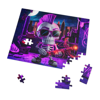 Punk Skull Archer in Neon City - Jigsaw Puzzle (30, 110, 252, 500,1000-Piece)