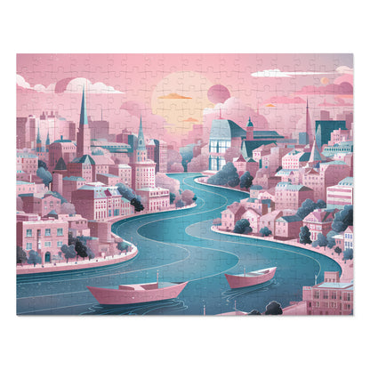 Dreamy Riverside Cityscape - Jigsaw Puzzle (30, 110, 252, 500,1000-Piece)