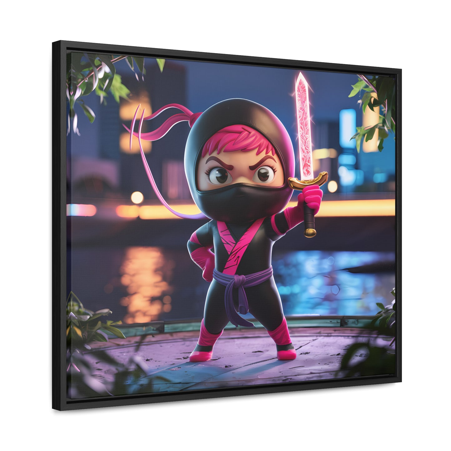 Blade of the Pink Ninja - Gallery Canvas Wraps, Horizontal Frame