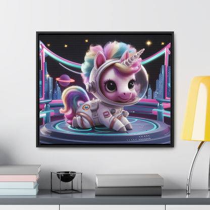 "Galactic Unicorn Explorer" - Gallery Canvas Wraps, Horizontal Frame