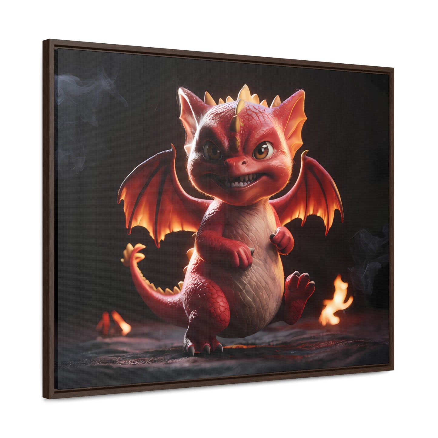 "Fiery Little Guardian" - Gallery Canvas Wraps, Horizontal Frame