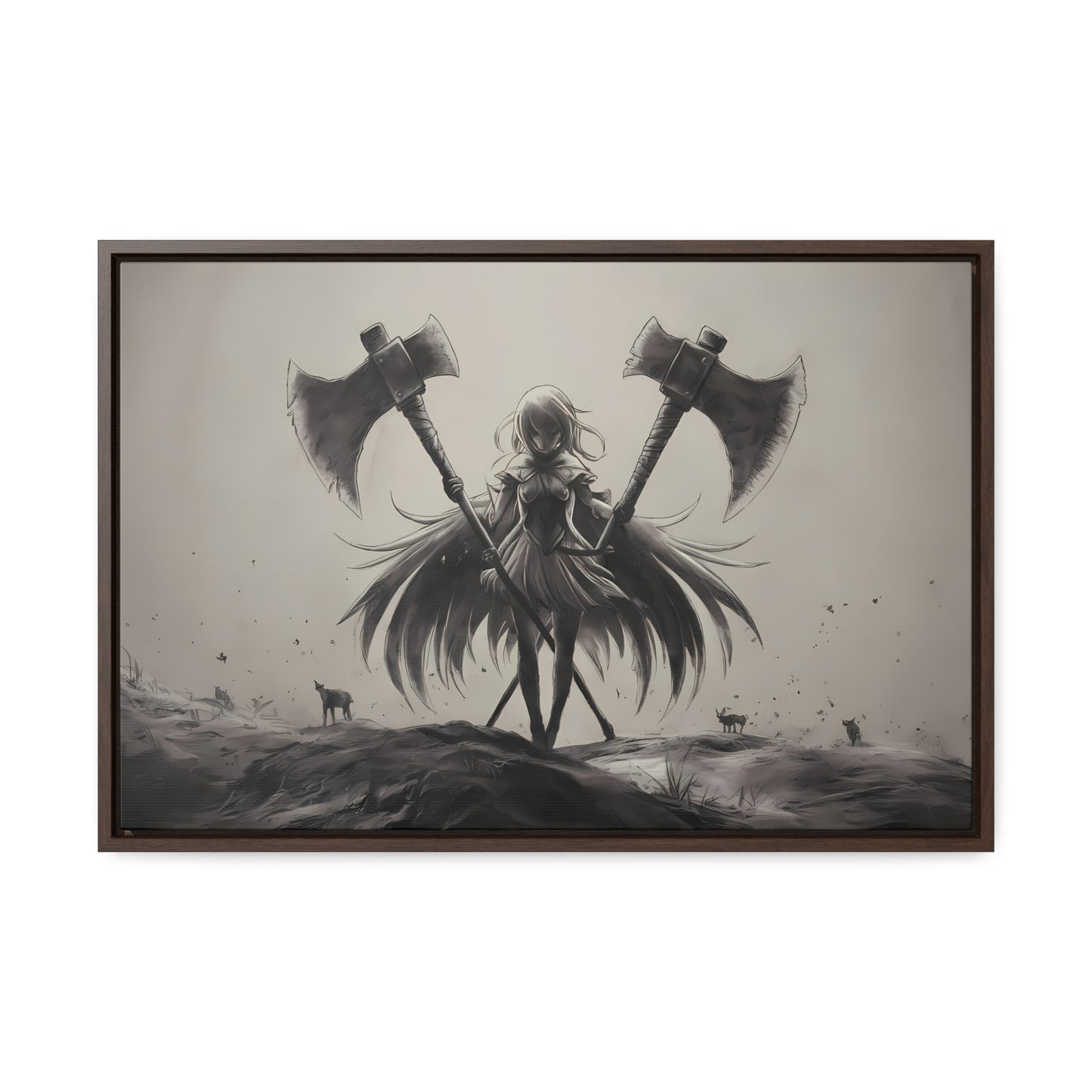 "Abyssal Valkyrie" - Gallery Canvas Wraps, Horizontal Frame