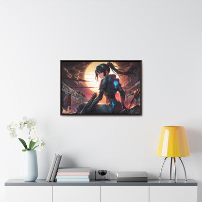 "Sunset Sentinel" - Gallery Canvas Wraps, Horizontal Frame