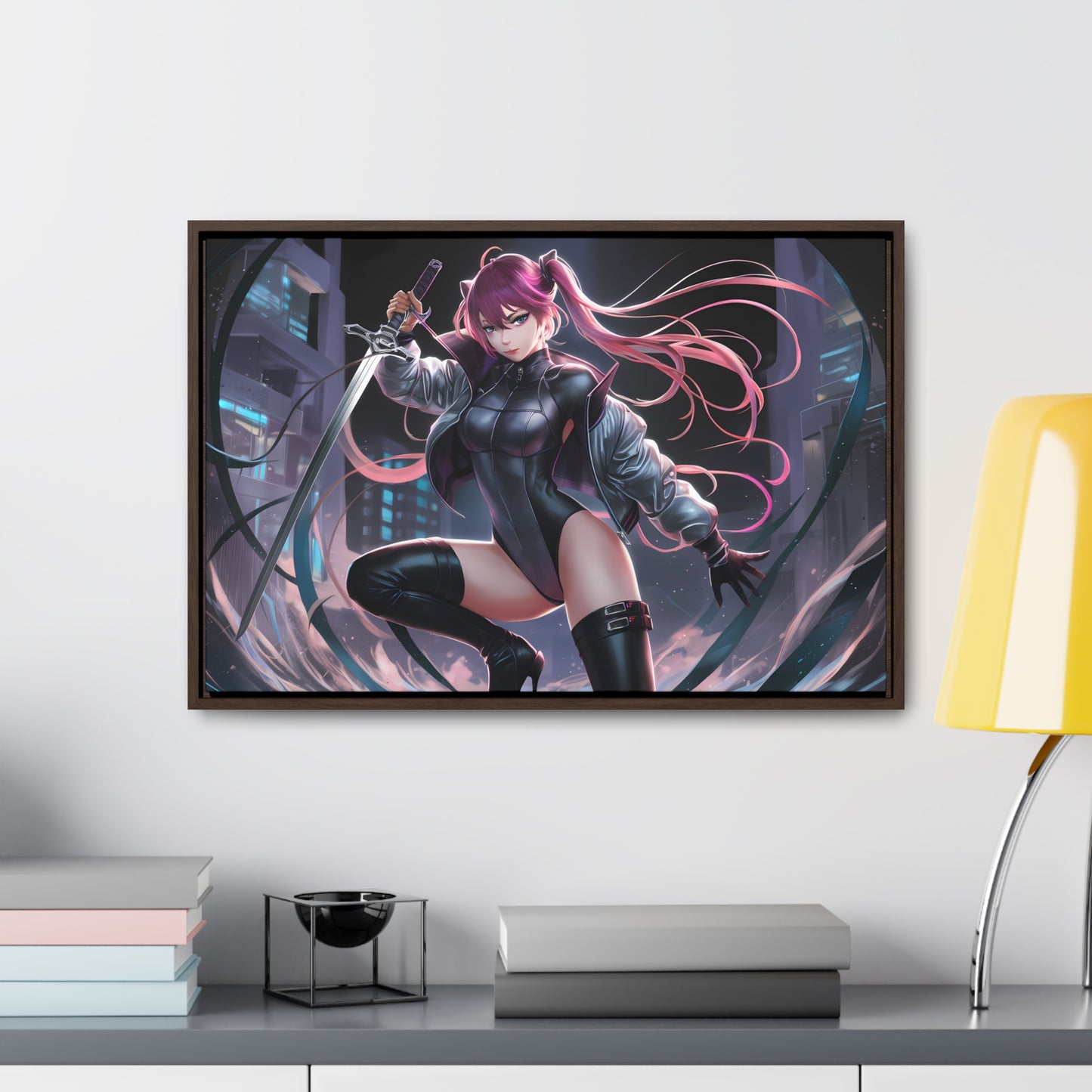 Blade of the Neon Night - Gallery Canvas Wraps, Horizontal Frame