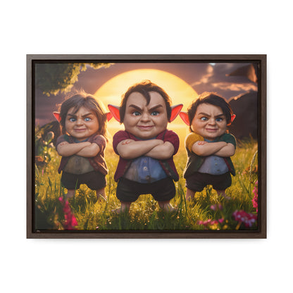 The Mischievous Trio at Sunset - Gallery Canvas Wraps, Horizontal Frame