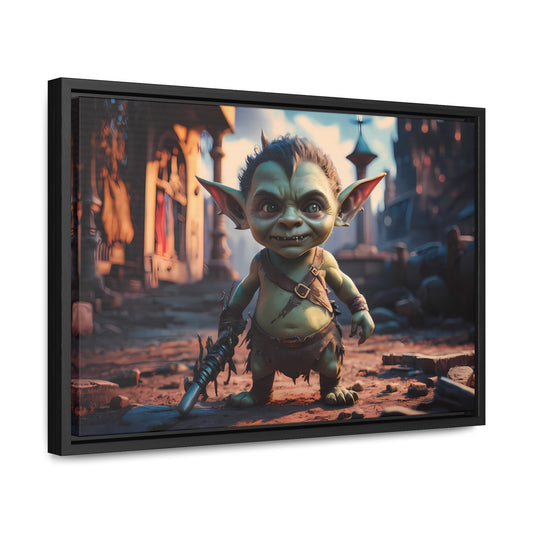 Goblin Warrior in the Ruined City - Gallery Canvas Wraps, Horizontal Frame