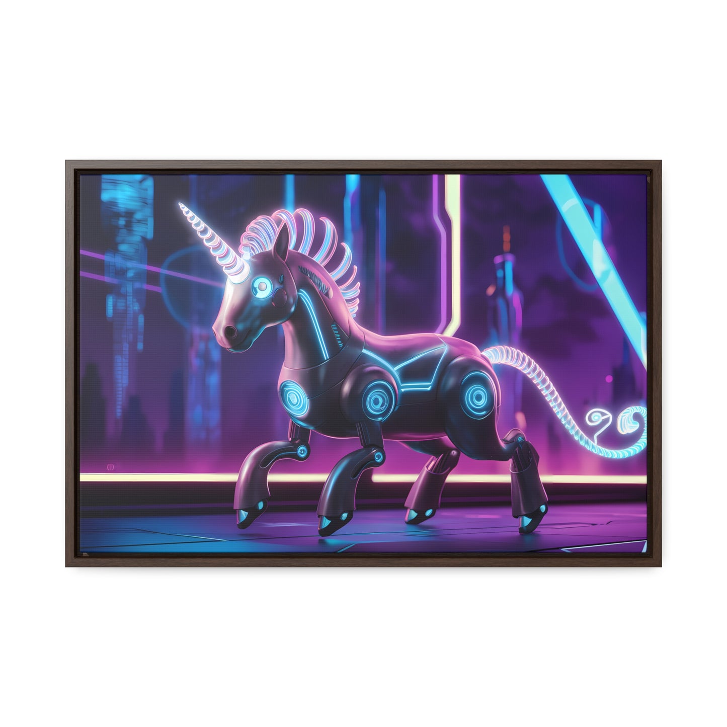 Cybernetic Unicorn - Gallery Canvas Wraps, Horizontal Frame