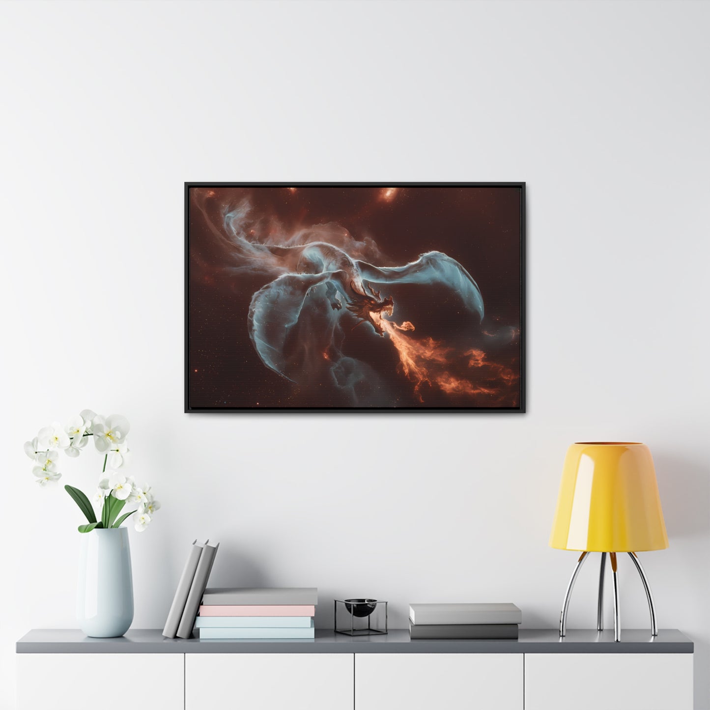 Celestial Inferno Dragon - Gallery Canvas Wraps, Horizontal Frame