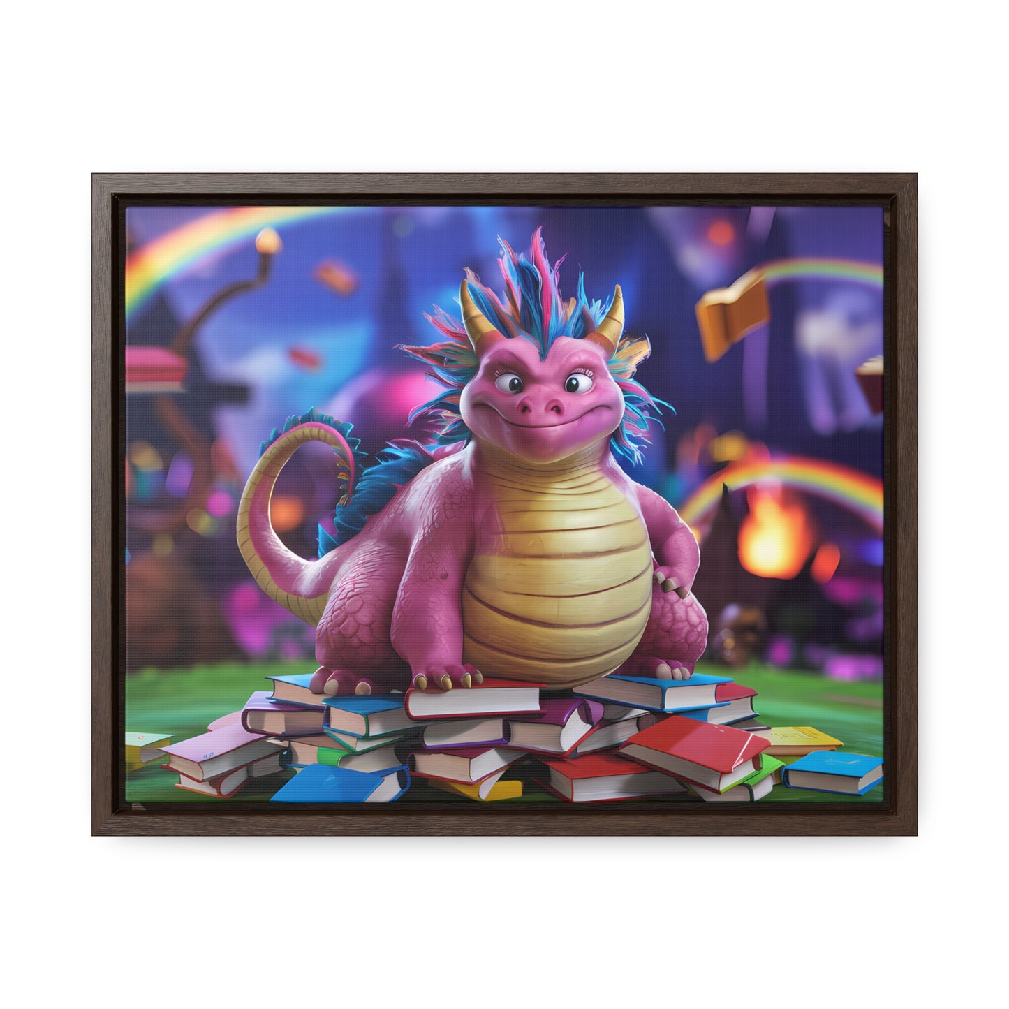 "Guardian of the Magical Library" - Gallery Canvas Wraps, Horizontal Frame