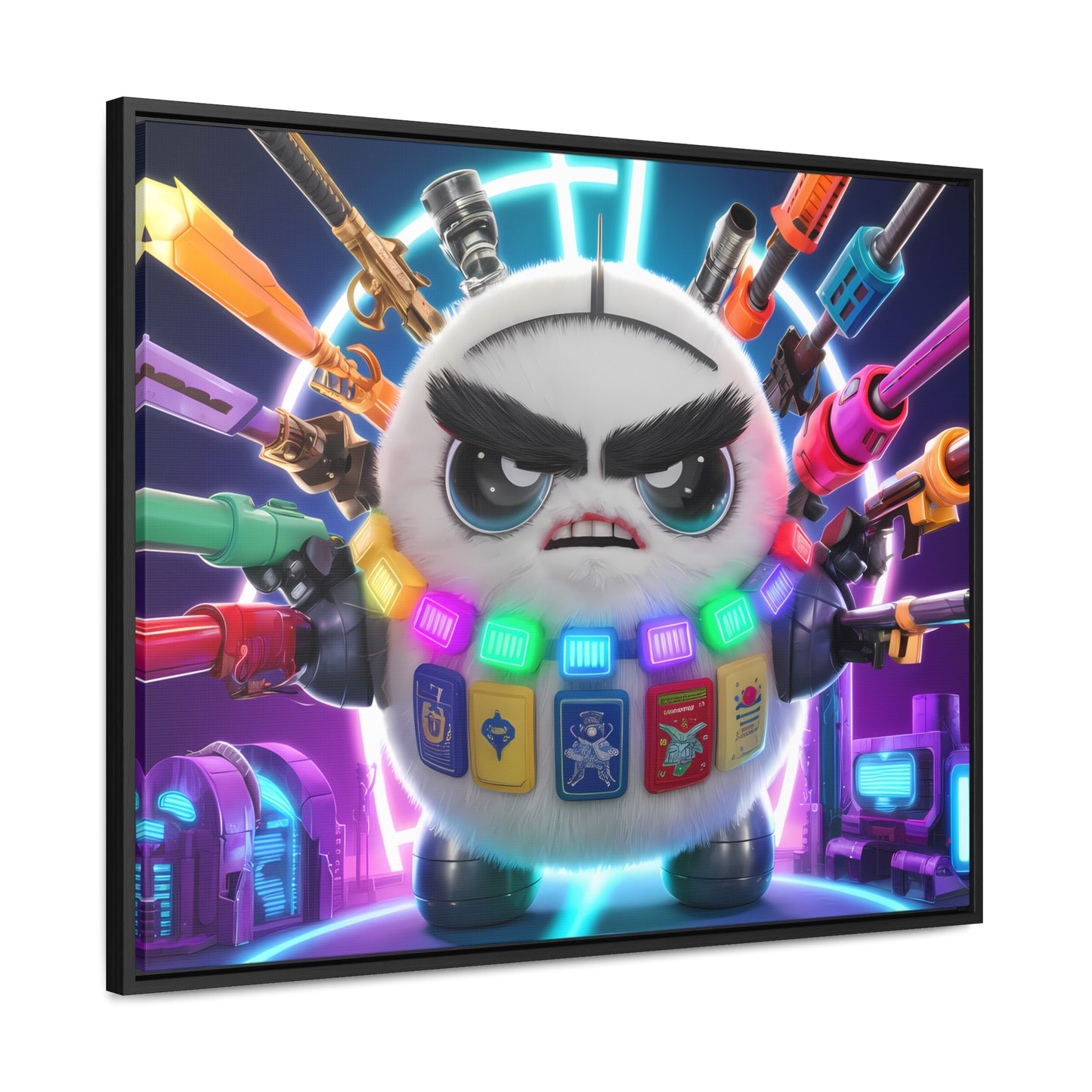 Battle-Ready Fluffbot: The Ultimate Arsenal - Gallery Canvas Wraps, Horizontal Frame