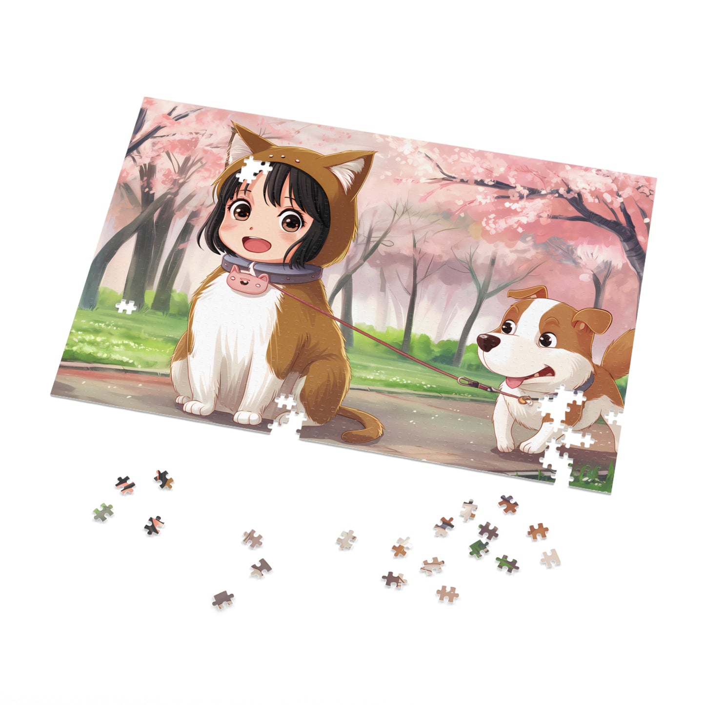 "Puppy Walk in the Park" - Jigsaw Puzzle (30, 110, 252, 500,1000-Piece)