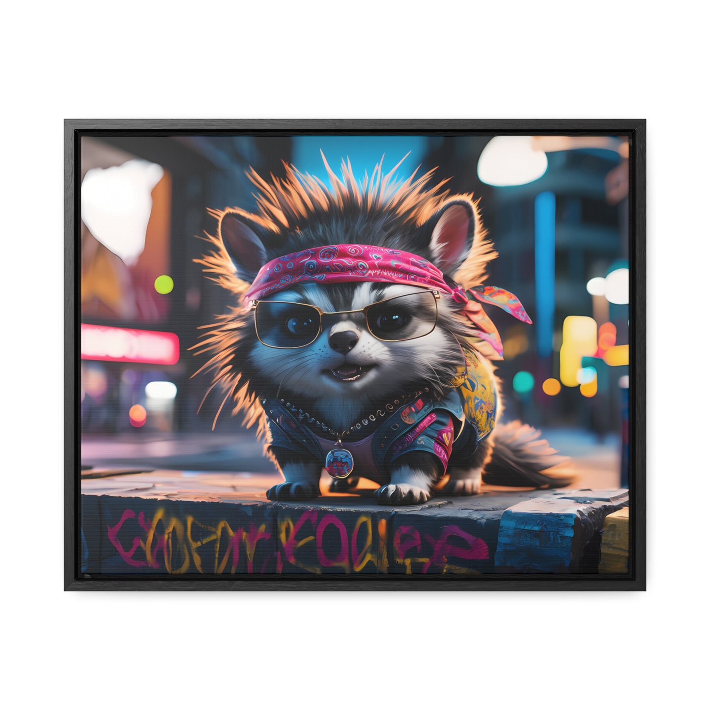 Rebel Pup on the Streets - Gallery Canvas Wraps, Horizontal Frame