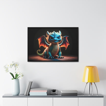 Fierce Baby Dragon Guardian - Gallery Canvas Wraps, Horizontal Frame