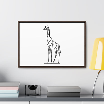 Geometric Giraffe Silhouette - Gallery Canvas Wraps, Horizontal Frame