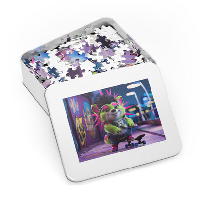 Neon Punk Skater in the City - Jigsaw Puzzle (30, 110, 252, 500,1000-Piece)