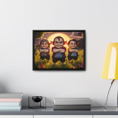 The Mischievous Trio at Sunset - Gallery Canvas Wraps, Horizontal Frame