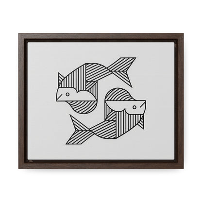 Pisces in Geometric Harmony - Gallery Canvas Wraps, Horizontal Frame