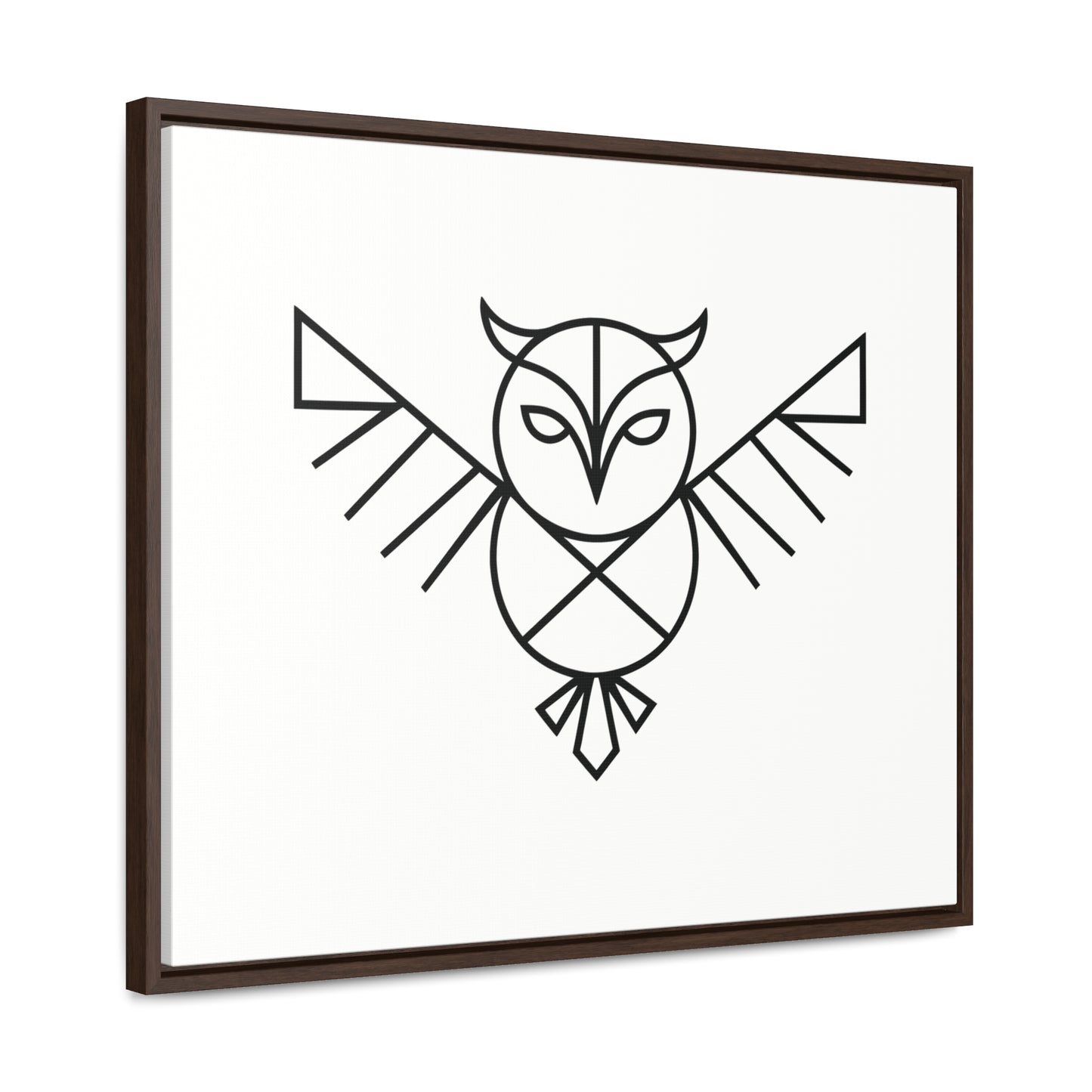 Geometric Owl Symbol - Gallery Canvas Wraps, Horizontal Frame