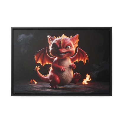 "Fiery Little Guardian" - Gallery Canvas Wraps, Horizontal Frame