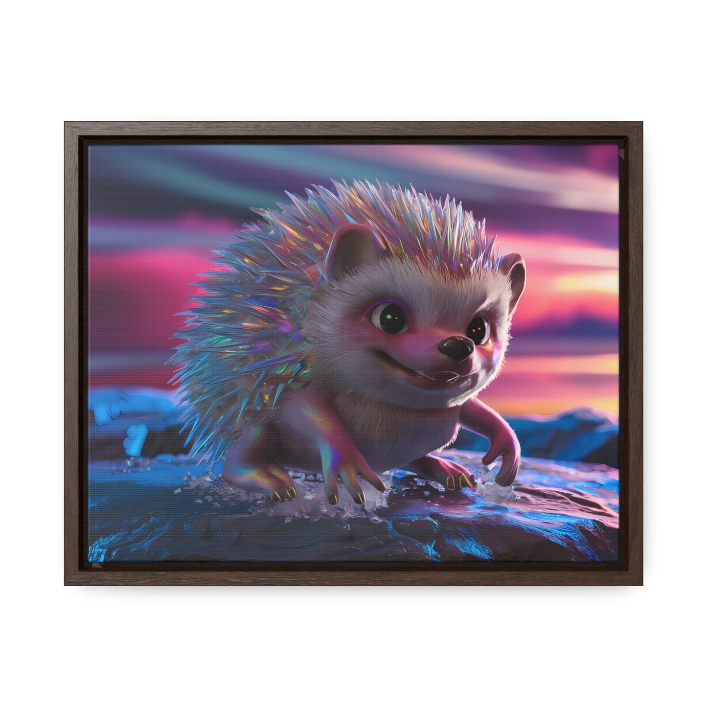 Prismatic Hedgehog at Dusk - Gallery Canvas Wraps, Horizontal Frame