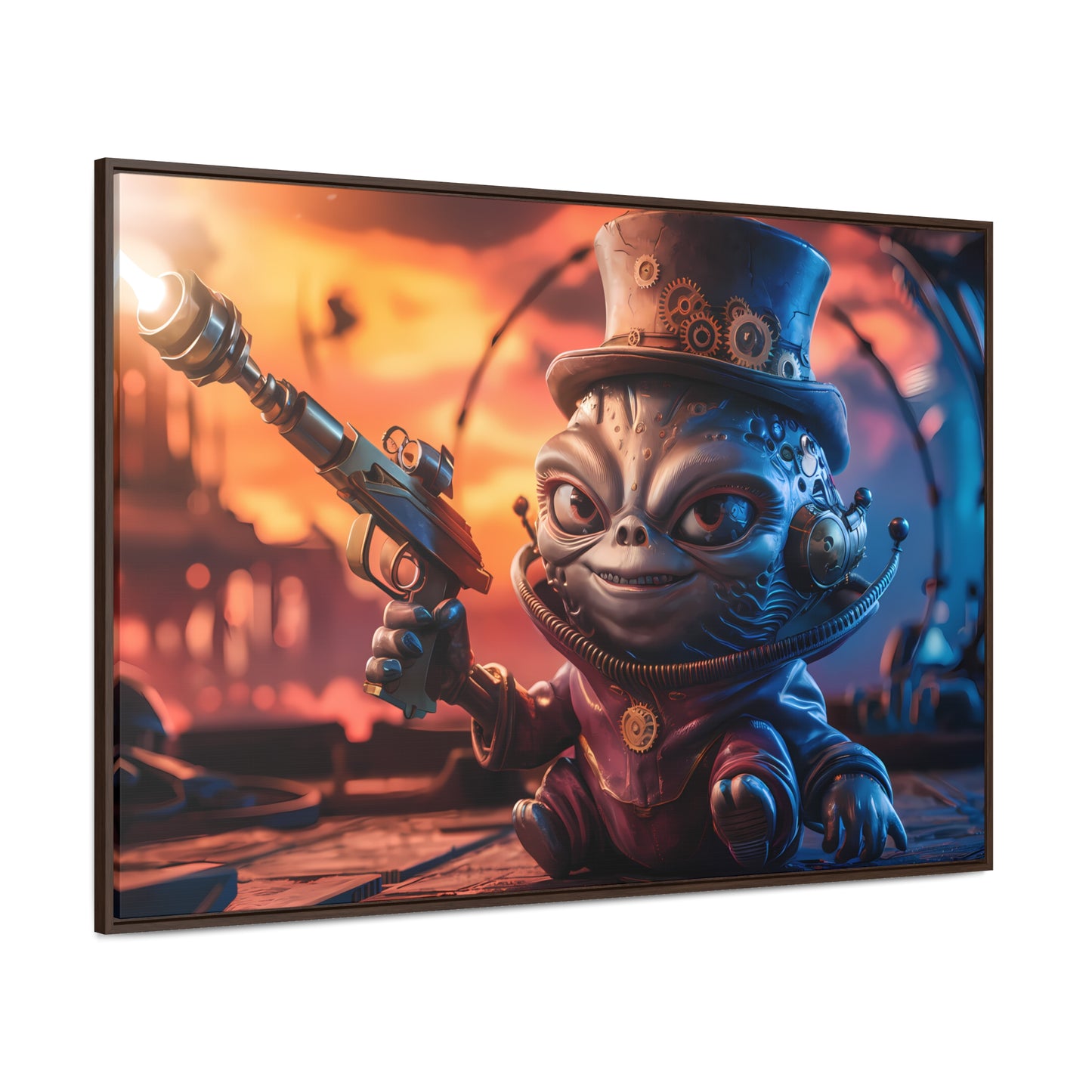 "Clockwork Gunslinger at Dusk" - Gallery Canvas Wraps, Horizontal Frame